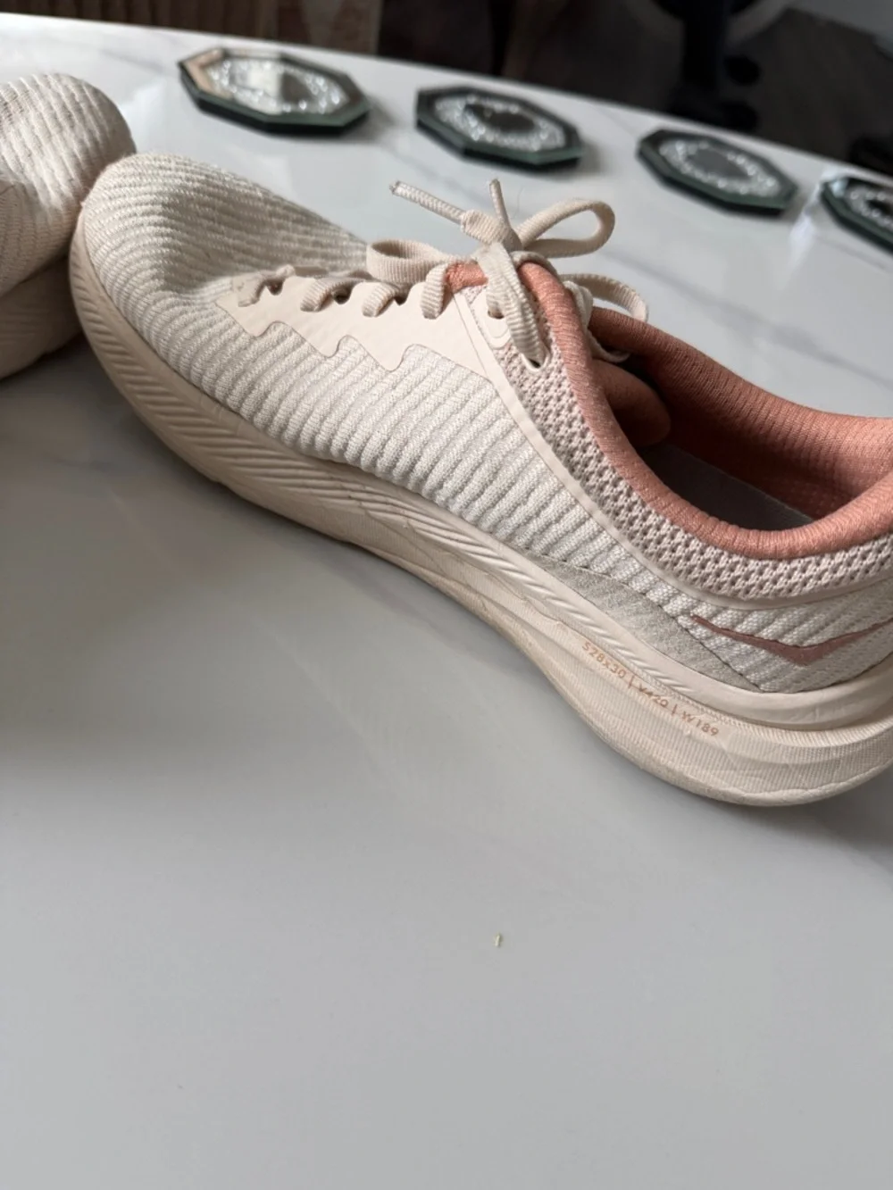 Hoka Women's Running Shoes in Cream and Blush size 8.5 - Picture 7 of 12